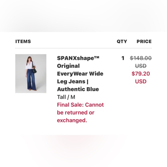SPANX Dark Blue Flare & Wide Leg Jeans - Picture 7 of 7